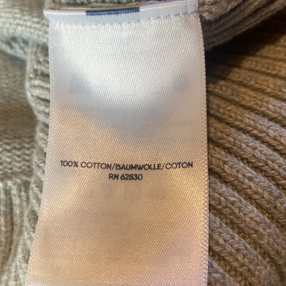 Lands End Drifter Crew Fisherman Cotton L/S Sweater Gray Size Medium 8-10 - Picture 7 of 9